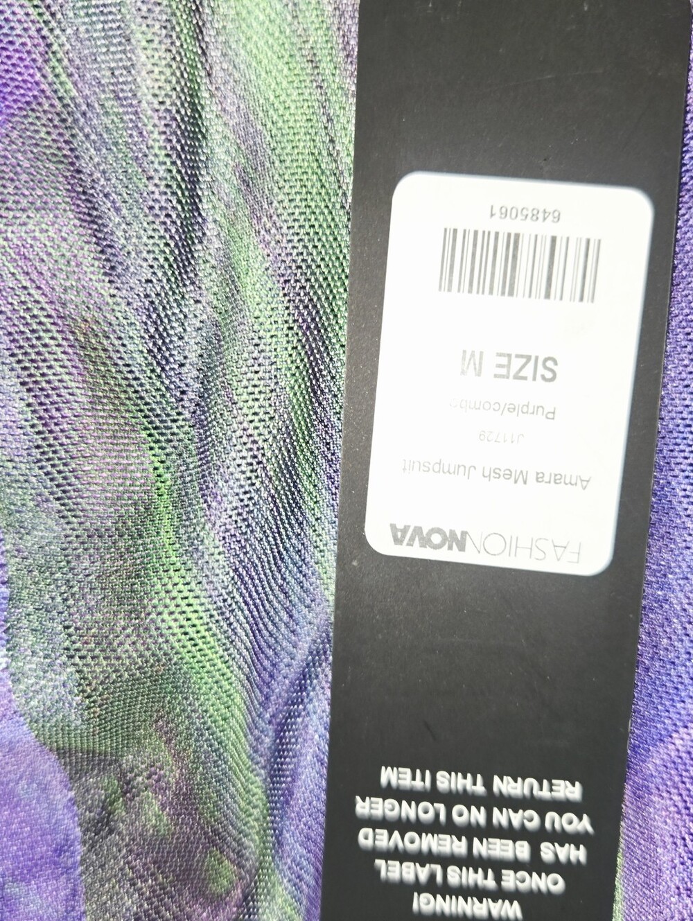 Purple Floral Strapless Jumpsuit with Sash - Picture 9 of 12